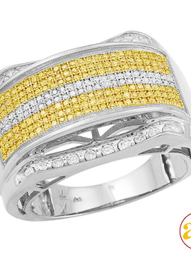 10KW 1.00CTW YELLOW DIA FANCY MENS RING