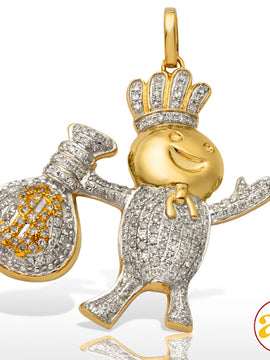 10KY 1.15CTW YELLOW AND WHITE DIAMOND "DOUGH BOY"