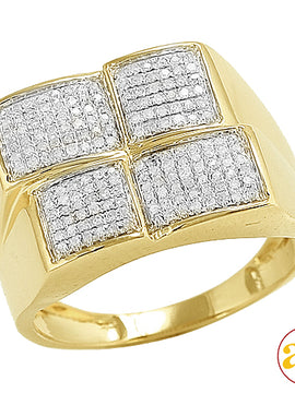 10KY 0.65CTW DIAMOND MENS RING