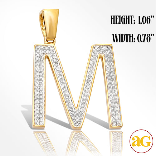 10KY 0.30CTW DIAMOND INITIAL PENDANT - &quot;M&quot;