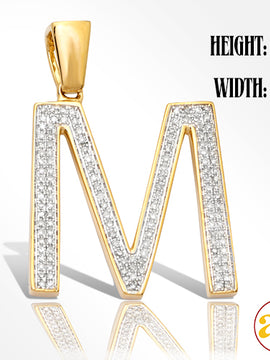 10KY 0.30CTW DIAMOND INITIAL PENDANT - "M"