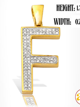 10KY 0.20CTW DIAMOND INITIAL PENDANT - "F"