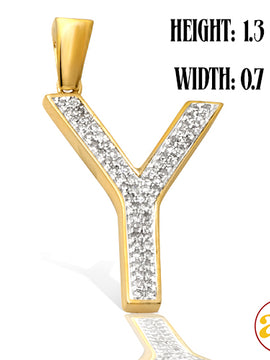 10KY 0.15CTW DIAMOND INITIAL PENDANT - "Y"