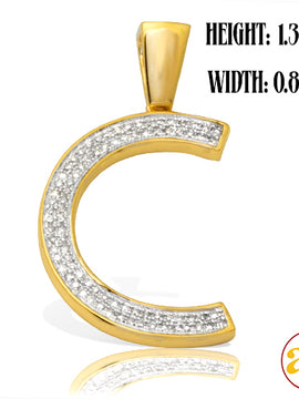 10KY 0.20CTW DIAMOND INITIAL PENDANT - "C"