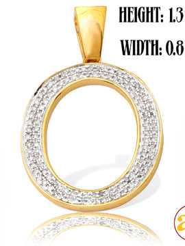 10KY 0.25CTW DIAMOND INITIAL PENDANT - "O"