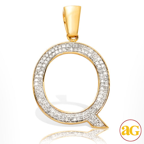 10KY 0.25CTW DIAMOND INITIAL PENDANT - &quot;Q&quot;