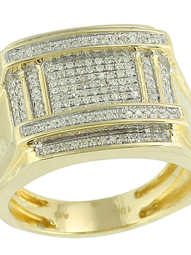 10KY 0.70CTW FANCY DIAMOND MENS RING