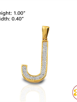 10KY 0.15CTW DIAMOND INITIAL PENDANT - "J"