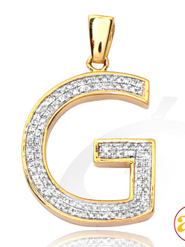 10KY 0.25CTW DIAMOND INITIAL PENDANT - "G"