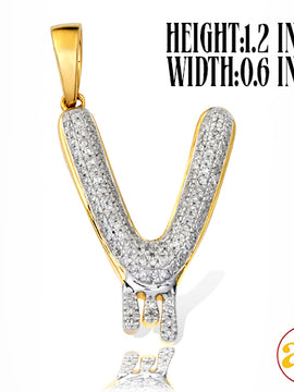 10KY 0.35CTW DIAMOND DRIPPING INITIAL PENDANT