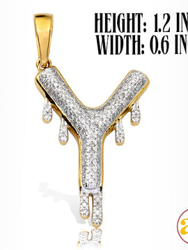 10KY 0.25CTW DIAMOND DRIPPING INITIAL PENDANT