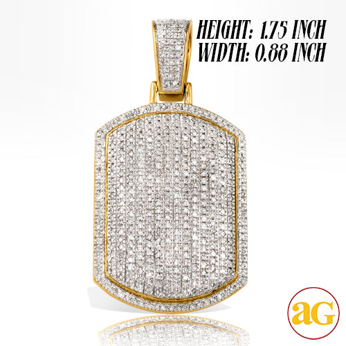 10KY 1.25CTW DIAMOND 3-D DOGTAG PENDANT