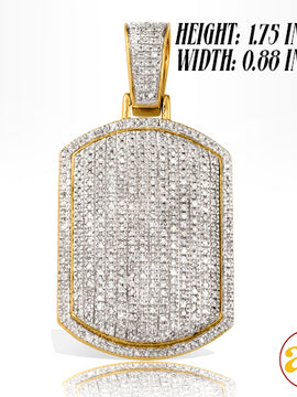 10KY 1.25CTW DIAMOND 3-D DOGTAG PENDANT