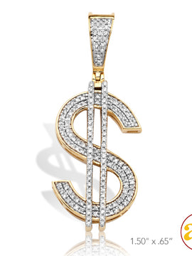 10KY 0.40CTW DIAMOND $ DOLLAR SIGN PENDANT