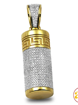 10KY 1.45CTW DIAMOND EMPTY CYLINDER URN PENDANT