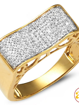 10KY 0.35CTW MICROPAVE DIAMOND MENS RING