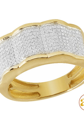 10KY 0.75CTW MICROPAVE DIA MENS RING