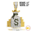 10KY 0.80CTW GREEN AND WHITE DIAMOND MONEY BAG