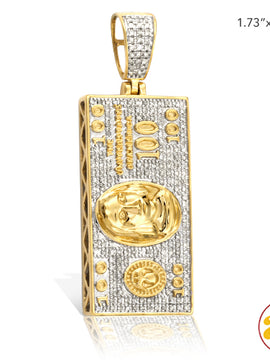 10KY 0.55CTW DIAMOND $100 BILL PENDANT