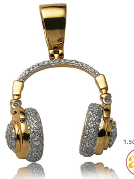 10KY 1.10CTW DIAMOND HEADPHONES PENDANT