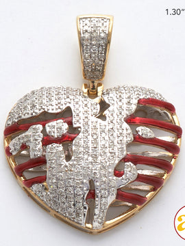 10KY 0.70CTW DIAMOND BROKEN HEART RIBCAGE PENDANT