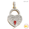 10KY 0.55CTW HEART LOCK DIAMOND PENDENT