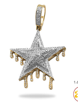 10KY 0.65CTW DIAMOND DRIPPING STAR PENDANT