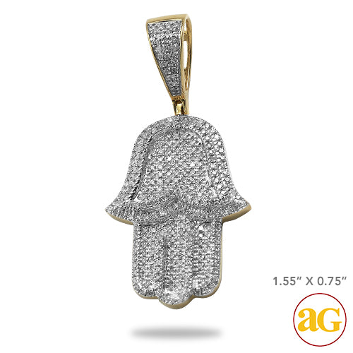 10KY 0.70CTW DIAMOND 3-D HAMZAH PENDANT