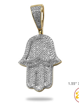 10KY 0.70CTW DIAMOND 3-D HAMZAH PENDANT