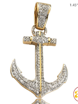 10KY 0.45CTW DIAMOND ANCHOR PENDANT