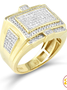 10KY 0.70CTW MICROPAVE DIAMOND MENS RING