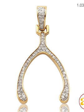 10KY 0.15CTW DIAMOND WISHBONE PENDANT