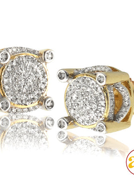 10KY 0.35CTW MICROPAVE DIAMOND 3-D DISC EARRINGS