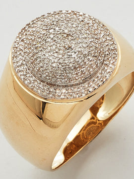 10KY 0.60CTW MICROPAVE DIAMOND MENS DOME RING