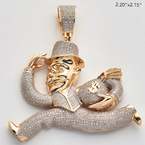 10KY 1.35CTW DIAMOND MONOPOLY MAN PENDANT