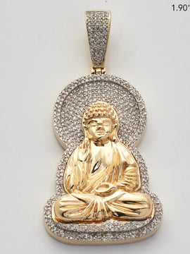 10KY 0.75CTW DIAMOND SITTING BUDDHA PENDANT