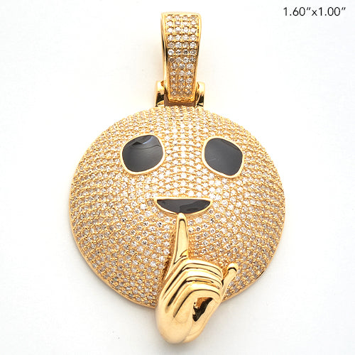 10KY 1.65CTW DIAMOND &apos;SHHHH&apos; EMOJI PENDANT