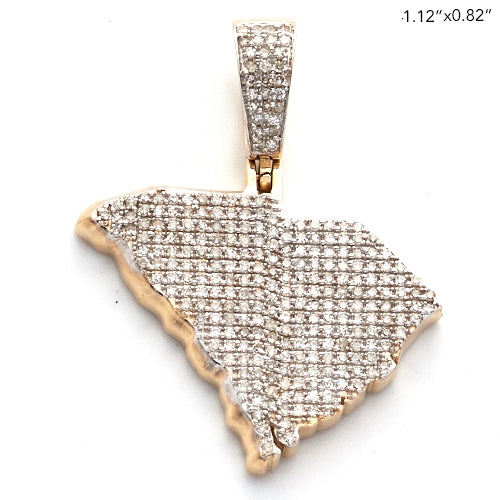 10KY 0.55CTW DIAMOND 3D STATE PENDANT