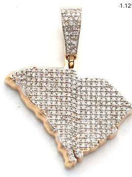 10KY 0.55CTW DIAMOND 3D STATE PENDANT