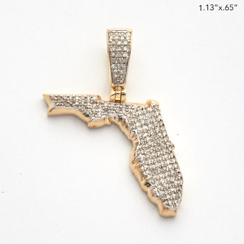 10KY 0.35CTW MICROPAVE DIAMOND 3-D STATE PENDANT