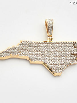 10KY 1.10CTW MICROPAVE DIAMOND 3-D STATE PENDANT