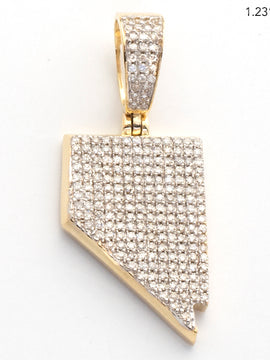 10KY 0.50CTW MICROPAVE DIAMOND 3D STATE PENDANT