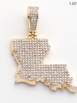 10KY 0.60CTW MICROPAVE DIAMOND 3D STATE PENDANT