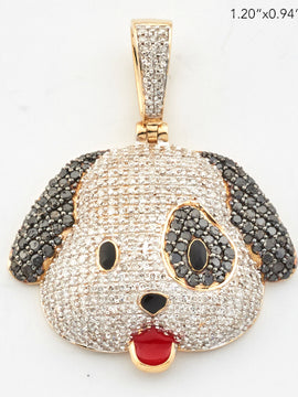 10KY 1.45CTW MICROPAVE DIAMOND PUPPY DOG