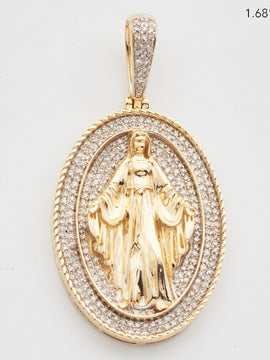 10KY 0.65CTW MICROPAVE DIAMOND VIRGIN MARY OVAL