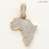 10KY 1.30CTW MICROPAVE DIAMOND 3D AFRICA PENDANT