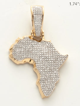 10KY 1.30CTW MICROPAVE DIAMOND 3D AFRICA PENDANT