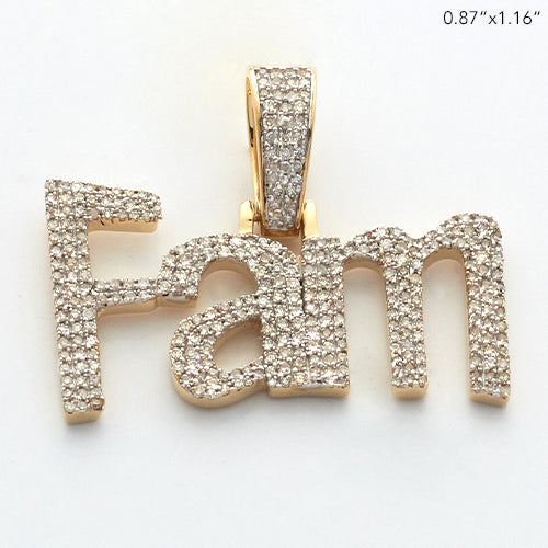 10KY 0.80CTW MICROPAVE DIAMOND TEXT PENDANT