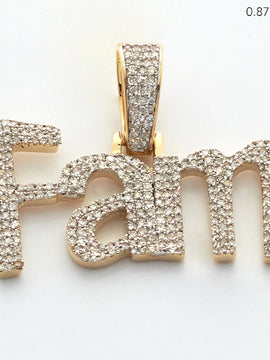 10KY 0.80CTW MICROPAVE DIAMOND TEXT PENDANT