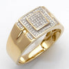 10KY 0.25CTW MICROPAVE DIAMOND MENS 3D SQUARE FACE